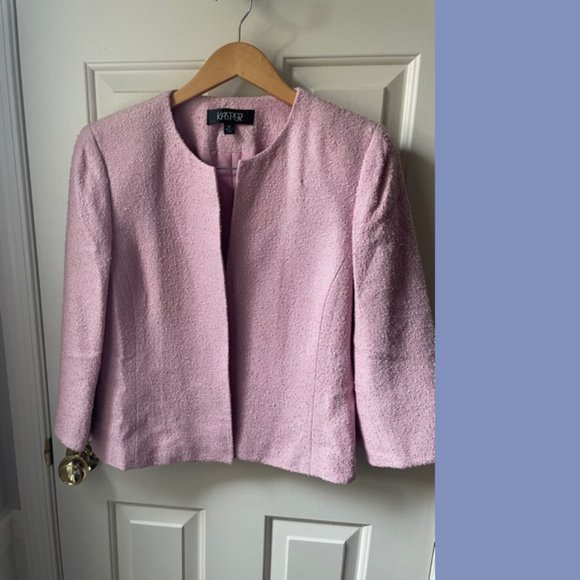 Kasper Powder Pink Boucle 3-Piece Suit - Picture 2 of 15